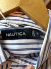 Nautica Mens Xl Long Sleeve Button Down Blue White Stripe
