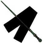 15  Hand Turned Emerald Orb Teak Wood Magic Wand Set W  Leather Holster Free Bag