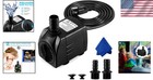 Compact 400gph Fountain Pump With Adjustable Flow For Fish Tanks   Water Gardens