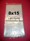 100 Merchandise Bags 8  x 15   Clear Thin 1 Mil Plastic Bags 8x15