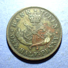 1857 Bank Of Upper Canada Half Penny Bank Token  Vg