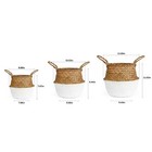 Bluemake Woven Seagrass Belly Basket For Storage Laundry Picnic Plant Pot Cov   