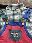 Vtg 80s 90s Kids 2t Overalls Bibs Turtleneck Pullover Planes Primary Color Block