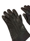 J crew Portolano Cashmere-lined Leather Gloves Black Euc  148 M