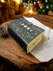 400 Page Large Grimoire Vintage Leather Journal  Moon Phase Handmade Fat Journal