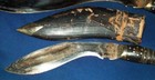 Matched Pair Of Ww2 Philippine Moro Curved Blade Knives  Vet Bringback Souvenirs