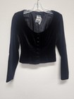 Vintage Laura Ashley Black Velvet Two-piece Skirt Suit  Jacket 8 Skirt 4