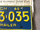Rare 1965 Michigan Trailer Nos Original License Plate With Envelope Nice Wow 