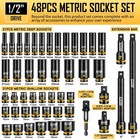 48pcs 1 2    Drive Metric Socket Set  Impact Deep shollow Socket 8mm-32mm 
