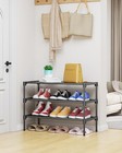 Shoe Rack 3 Tier Organizer Shelf Closet Storage Space Saving Black Stackable