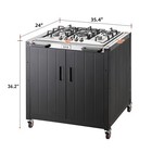 Feasto Movable Grill Cart Outdoor Gas Stove Stainless Steel Top With Cabinet