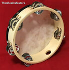 8  Inch Wood Tambourine Double Jingle Row Band Percussion Musical Instrument