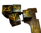 Fruit Jasper Cube Rune Set Symbols Gemstone Healing Crystal Viking Runes 4 Pcs