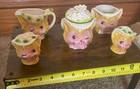 Vintage Enesco Winking Kitty Set Of 5