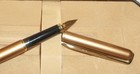 Vintage Elysee Gold Toned Fountain Pen In Case With Paper  New Old Stock