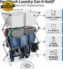 Oversize Family Laundry Drying Rack Foldable Steel Clothes Airer 50lb Capacity