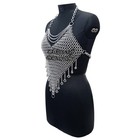 Medieval Chainmail Top Women s  Aluminum Halter Bra Halloween Costume For Larp