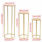 3 Pcs Gold Metal Flower Stand - Elegant Column Decor For Weddings   Events
