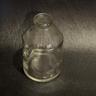 Round Small Glass Stem Vase Bottle With Tapered Neck