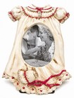 Vtg Ganz Treasured Memories Child   s Dress W Bonnet Picture Frame Cottage Decor