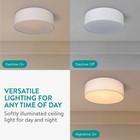 Flush Mount Ceiling Light - 15 75  Diameter Drum Lamp Shade 22w Led Fixture F   
