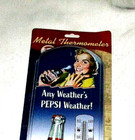 Pepsi-cola   any Weather s Pepsi Weather  Metal Thermometer - 17  X 5   3 - New