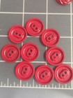 9 Vintage Red Plastic  Buttons