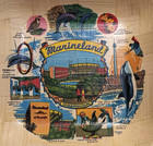 Vintage Marineland Of The Pacific Woven Bamboo Tray Palos Verdes Carrib Taiwan