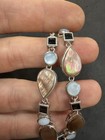 13g Vtg Sterling Silver 925 Abalone   Mop Chain Bracelet 6 75    Jewelry Lot P
