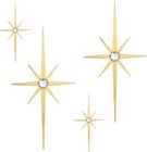 Elegant 4-piece Gold Starburst Wall Art Set - 3d Metal Decor For Home