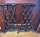 Antique Singer Treadle Sewing Machine Cast Iron Base Legs With Wheels 