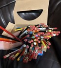 Lot Of 115 Misprint Wooden Pencils With Rubber Erasers Unsharpened