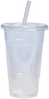 20 Oz Clear Plastic Cups Pet Disposable Cold Cups With Lids And Straws For Party
