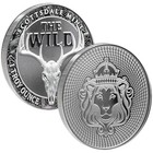 The Wild Series Whitetail Deer Skull 1 Oz Silver Round  999 Silver  Bu  a768