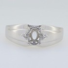 Men s Sterling Silver Semi Mount Ring Setting Oval Ov 8x6mm
