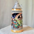 Vintage German Beer Stein Wer Viel Bier Trinkt Schlaft Gut Wick Werke W Lid 1 2l