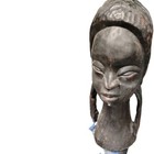  Antique African Ebony Carved painted Tribal Warrior Couple Figurines Sculptures