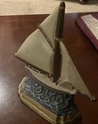Vintage Heavy Cast Iron Sailboat Door Stop  Nautical  Maritime sculpture