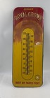 Original 1940 s Large  drink Royal Crown Cola  Painted Metal Thermometer Sign