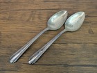 Antique - C  1920s-30s Set Of 2 Pelham Silver Plated Spoons  Dotted Handle