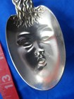 Antique Whiting Face Heavy Sterling Silver Souvenir Spoon Antique Nautical Swirl