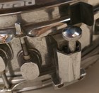 Argent  w  Peace Sound Snare Drum 14 X 4 Silver Tone Damage