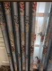 Luxury European Relief Jacquard Blue Cloth Curtain Tulle Valance Drape C1465
