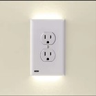 Outlet Cover Plate With - Double Sided Built-in Led - Rounded