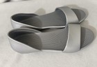 Crocs Women s Lina Open Toe Ballet Flats Silver gray Size 7 New