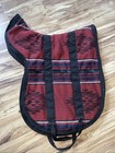 Red   Black Southwest Print Zippered Padded   Lined English Saddle Carrier