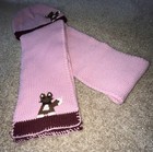 Pink Knit Fox Women   s Beanie Cap Scarf Set One Size Wool Blend Animal Print Cute