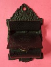 Vintage Antique - Cast Iron Match Safe  Holder - Self Closing - Riveted Together