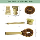 Bamboo Dish Brush Set For Eco-friendly Home Wooden Kitchen Cleaning Set 5 Pieces