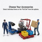 1 64 Diorama Garage Scene Set Engine Hoist Mechanic Figures Diecast Car Props